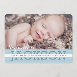 Dites Bonjour Baby Boy Photo Faire-part de naissan