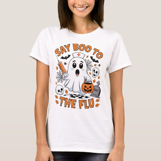 Dites Boo au T-shirt de la grippe (Devant)
