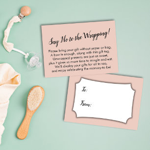 Dites non à l'emballage Baby shower Blush carte ca