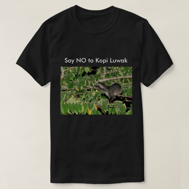 Dites non au noir de T-shirt de Kopi Luwak (Design devant)