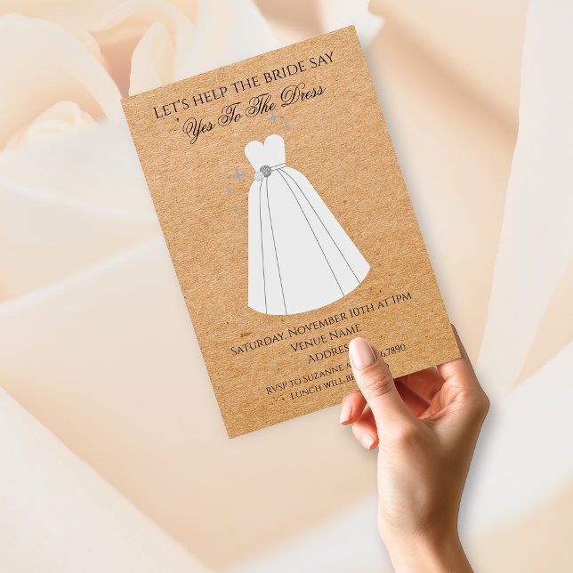 Dites Oui à la Robe Invitation Kraft Rustique (Say Yes to the Dress Rustic Kraft Invitation
)
