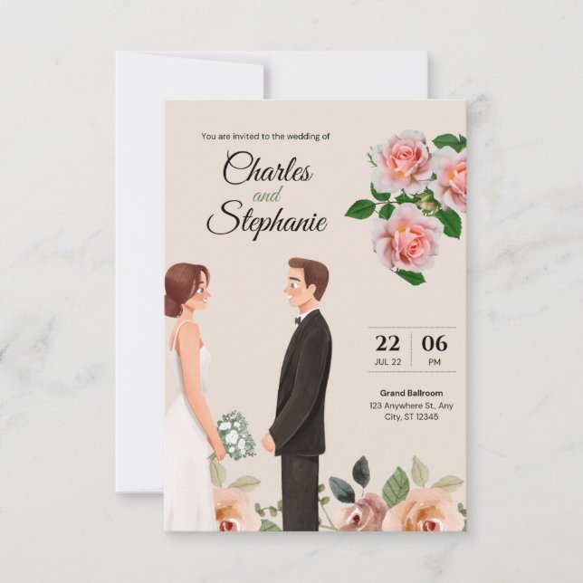 Dites "Oui" avec notre invitation de mariage excep (Devant)