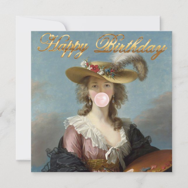 Diva du Bubble Gum dans un Chapeau de Paille (Devant)