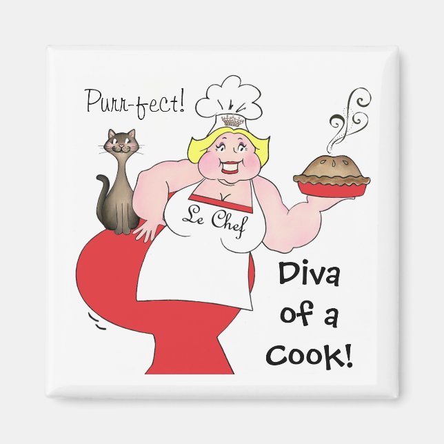 "Diva of a Cook !" Magnets amoureux des grandes fi (Devant)