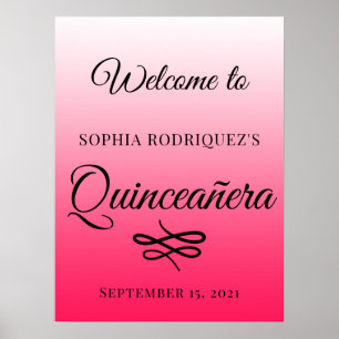 Diva Pink Quinceañera 15e Anniversaire Poster de b