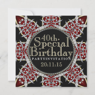 Diva Red Diamonds Star 40e anniversaire Invitation