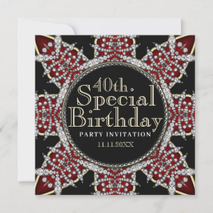 Diva Red Diamonds Star 40e anniversaire Invitation