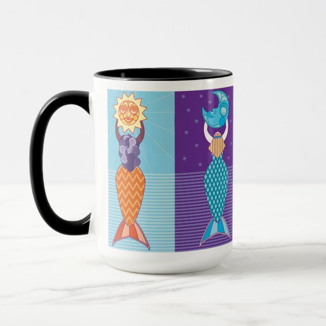 Divers sirènes Accent noir café Mug 15 Oz (Gauche)