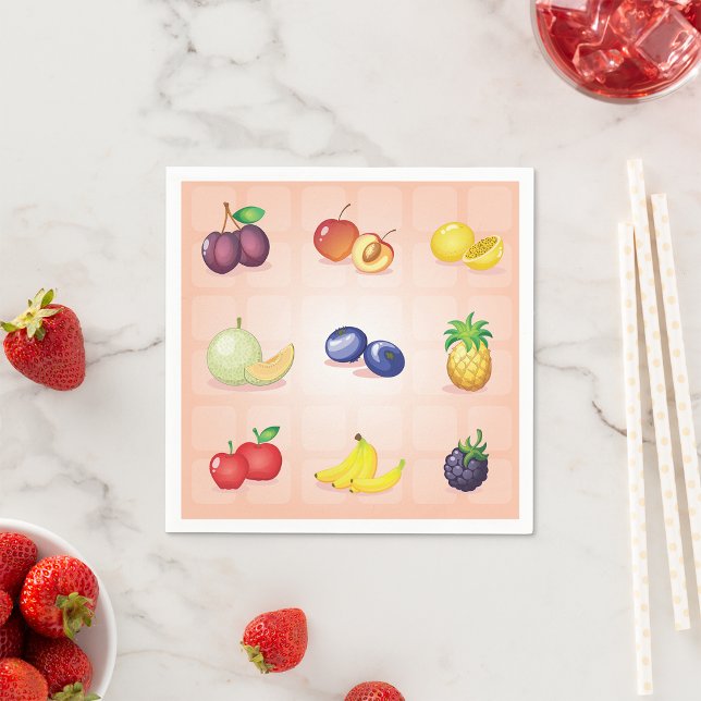 Diverses serviettes en papier de fruits (Créateur téléchargé)