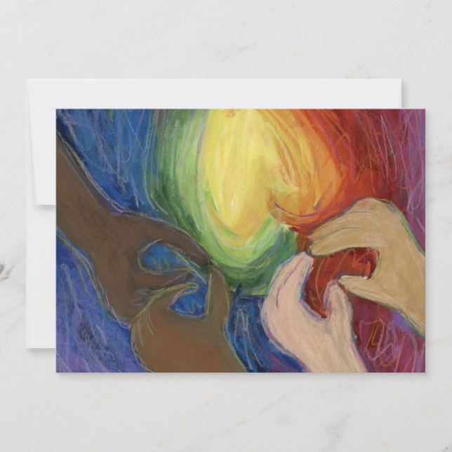 Diversité Amour Coeurs Mains Colorée Invitation (Devant)