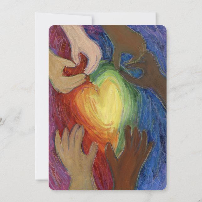 Diversité Amour Coeurs Mains Colorée Invitations (Devant)