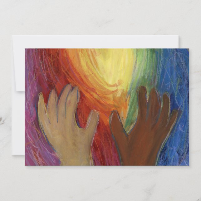 Diversité Amour Coeurs Mains Colorée Invitations (Devant)