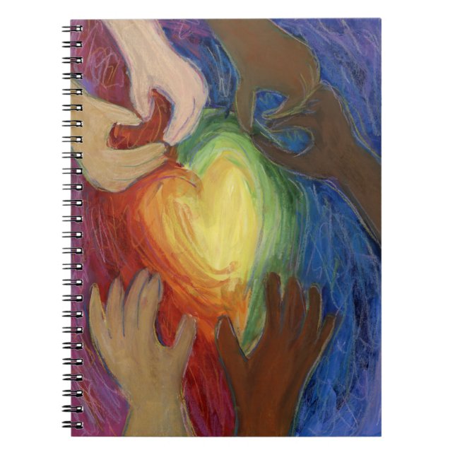 Diversité Coeurs Mains Amour Art Journal Carnet (Devant)