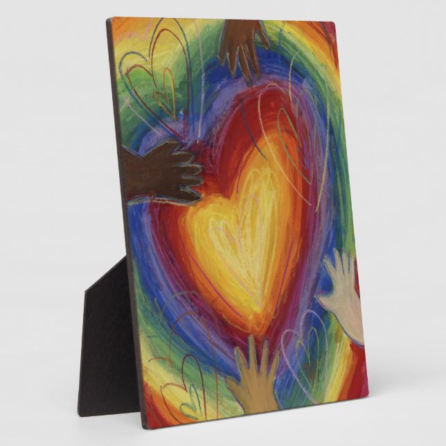 Diversité Rainbow Love Heart DEI Plaque Art Prints (Côté)