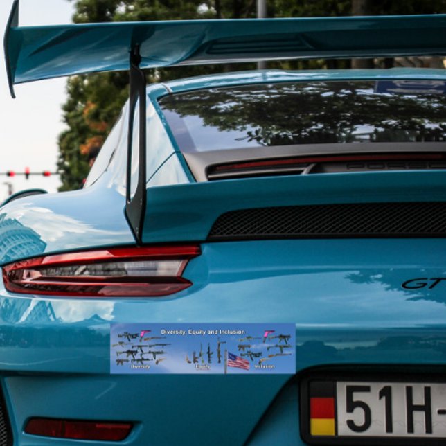 diversity, equity and inclusion gun bumper sticker (Créateur téléchargé)