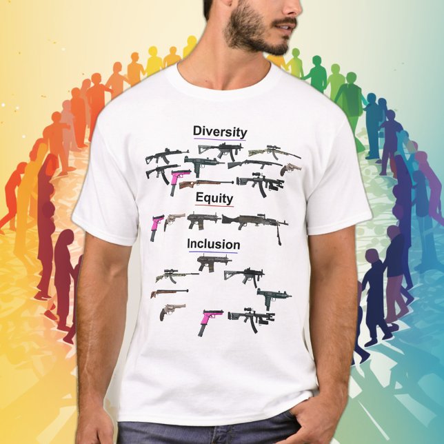 Diversity, Equity and Inclusion Gun T-Shirt (Créateur téléchargé)