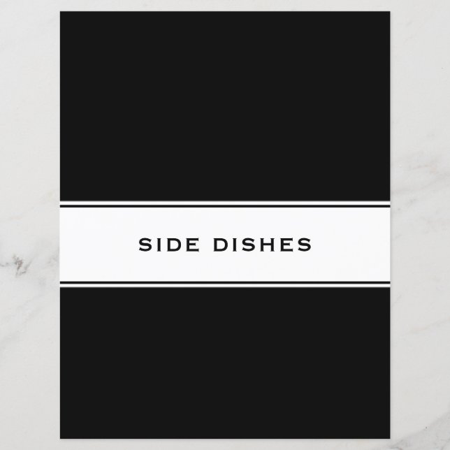 Divider chapitre livre de recettes | Plats Côtés (Devant)