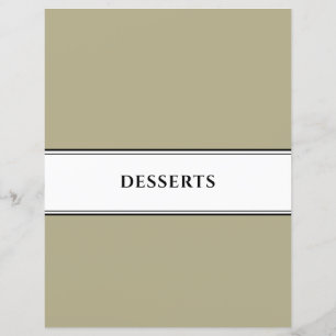Divider de livre de cuisine Desserts Sage noir