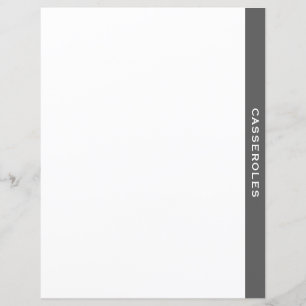 Divider de livre de cuisine Gris et blanc Cass