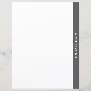 Divider de livre de cuisine Gris et blanc Entr