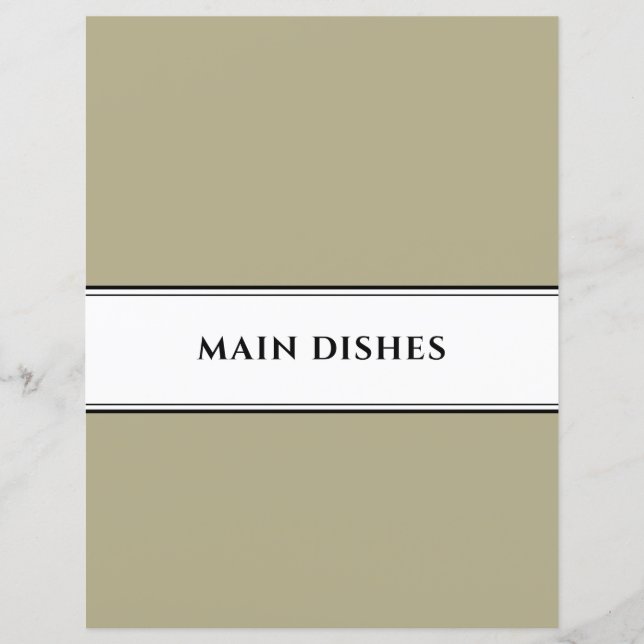 Divider de livre de cuisine | Plats principaux | S (Devant)