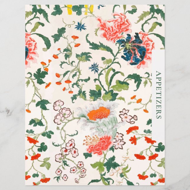 Divider de recette | Entrée | Floral élégant (Devant)