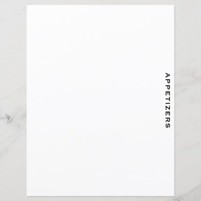 Divider de recette | Entrées | Blanc simple (Devant)