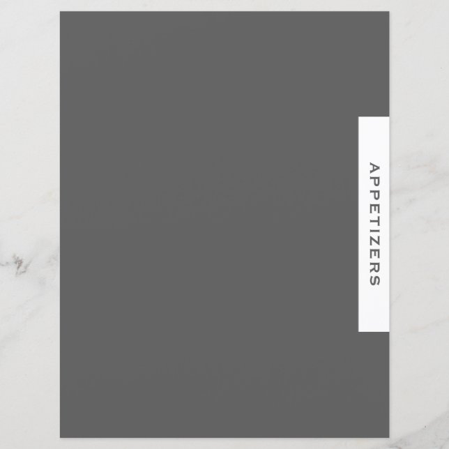 Divider de recette | Entrées | Gris simple et blan (Devant)