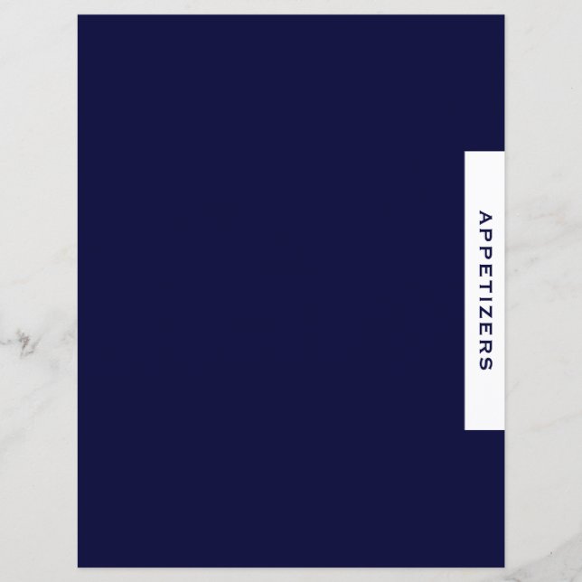 Divider de recette | Entrées | Simple Navy & White (Devant)