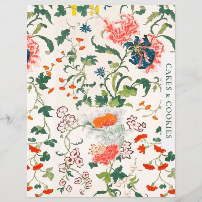 Divider de recette | Gâteaux et cookies | Floral é (Devant)