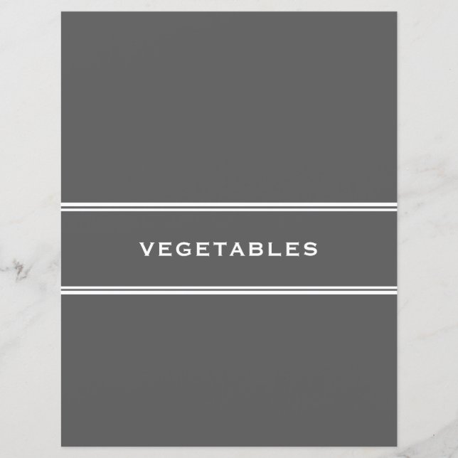 Divider de recette | Légumes | Gris (Devant)