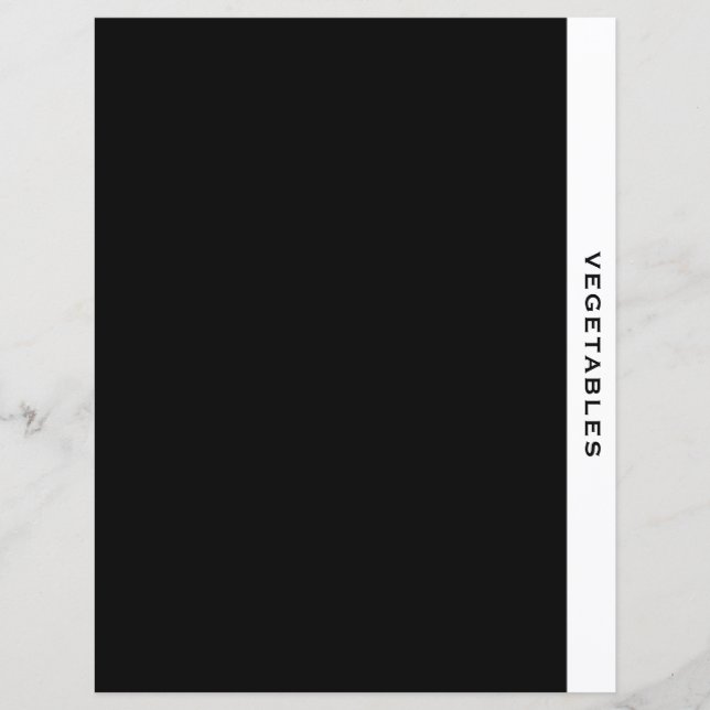 Divider de recette | Légumes | Noir et blanc (Devant)