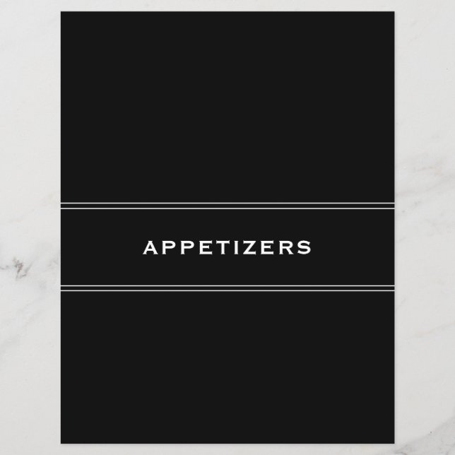 Divider de recette | Noir et blanc | Entrées (Devant)