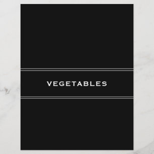 Divider de recette Noir et blanc Légumes