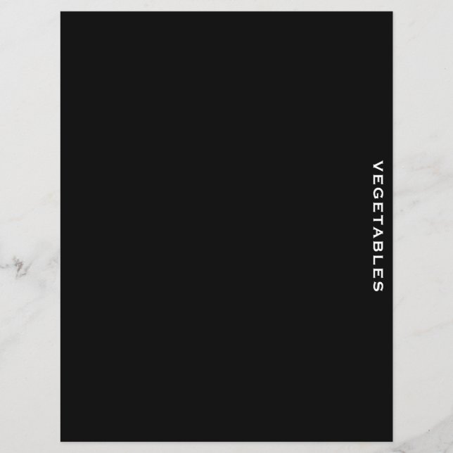 Divider de recette | Noir et blanc | Légumes (Devant)