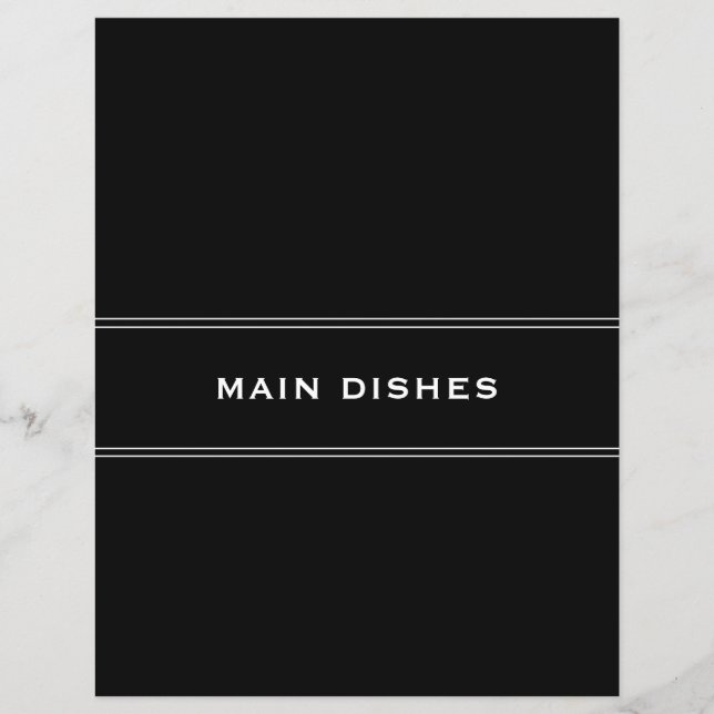 Divider de recette | Noir et blanc | Plats princip (Devant)