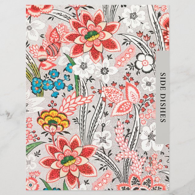 Divider de recette | Plats Côtés | Élégant floral (Devant)