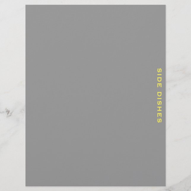 Divider de recette | Plats Côtés | gris et jaune (Devant)
