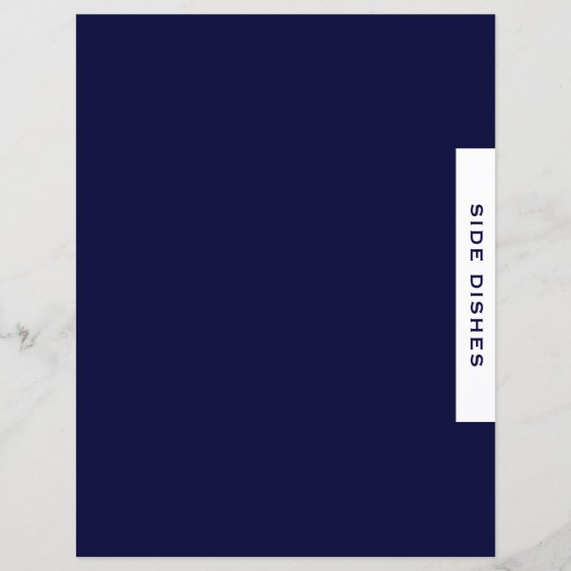 Divider de recette | Plats Côtés | Simple Navy & W (Devant)