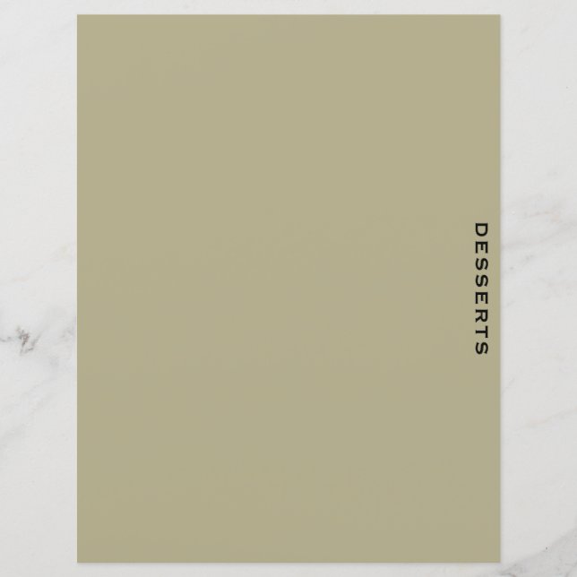 Divider de recette | Sage et noir | Desserts (Devant)