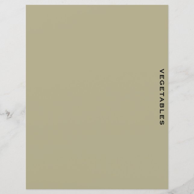 Divider de recette | Sage et noir | Légumes (Devant)