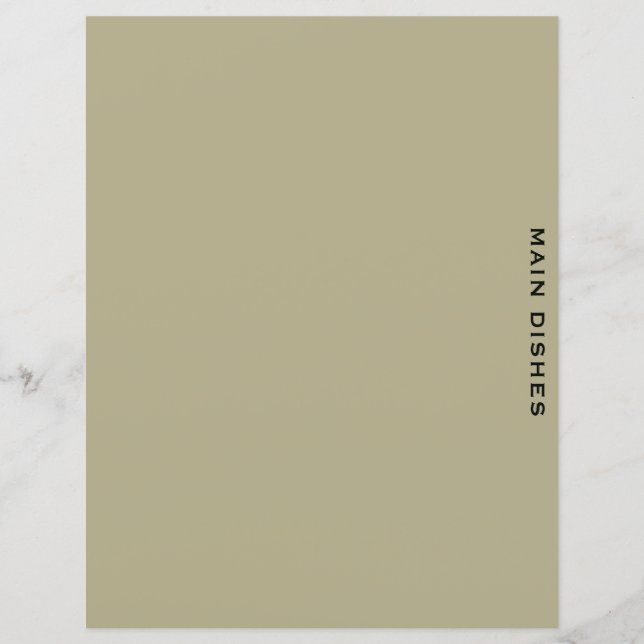 Divider de recette | Sage et noir | Plats principa (Devant)