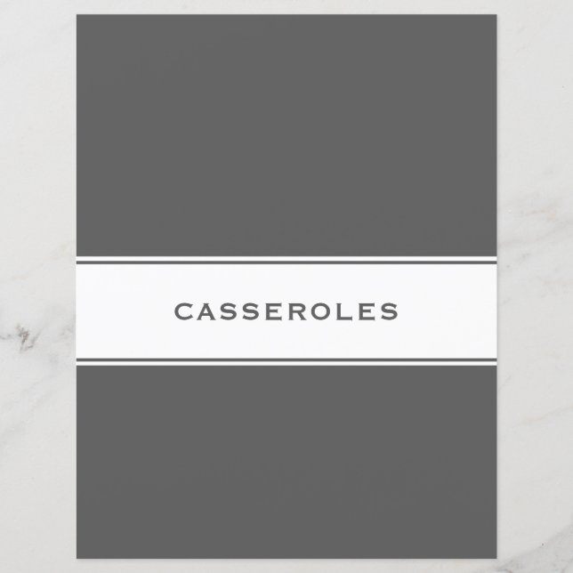 Divider de sujet de recette | Casseroles | Gris et (Devant)