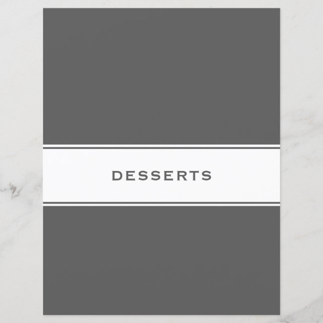 Divider de sujet de recette | Desserts | Gris et b (Devant)