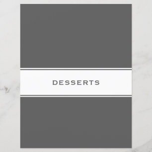 Divider de sujet de recette Desserts Gris et b