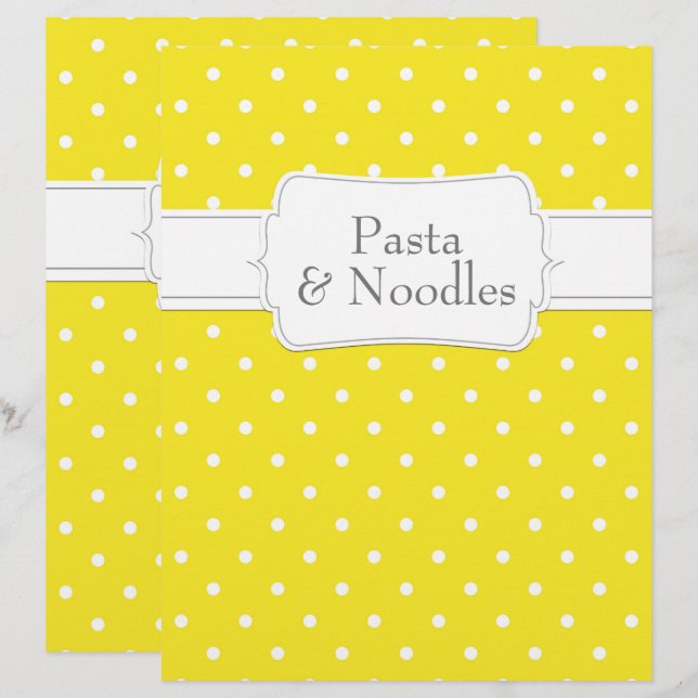 Divider Recette Gris & Jaune Polka Dot Recette (Devant / Derrière)