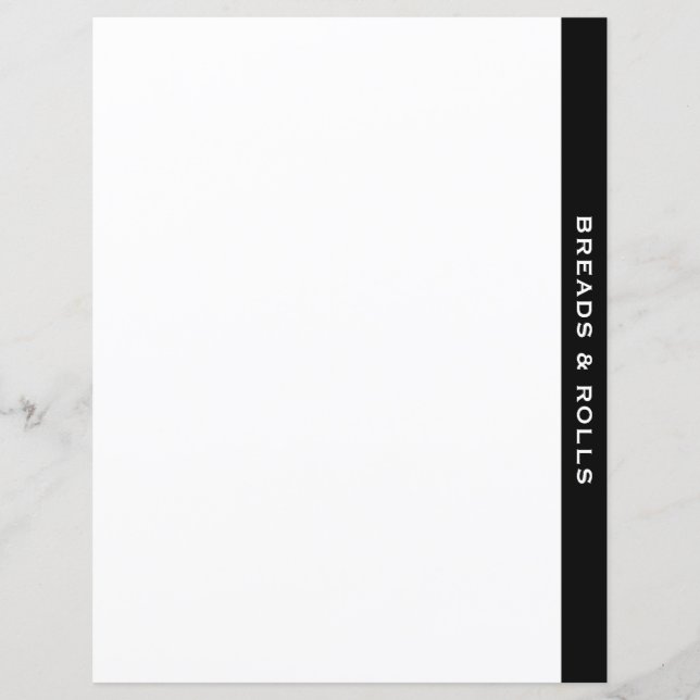 Divider Recette Noire & Blanc | Pailles et rouleau (Devant)