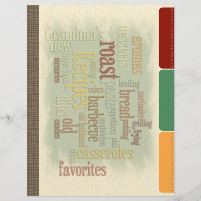 Dividers de recettes avec onglets Faux pour Classe (Devant)