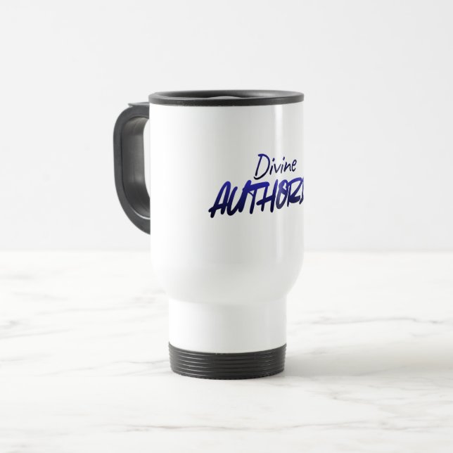 Divine AUTHORITY – Blue Gradient Design Travel Mug (Devant gauche)