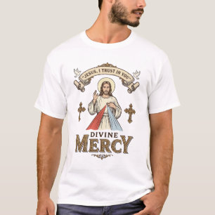 Divine Mercy Jésus Gravure Vintage T-shirt Religie